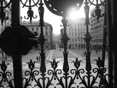 Looking out from the St. Stephen's Basilica