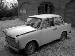 Haz & Gary looking cool in a Trabant. Suits hime really.