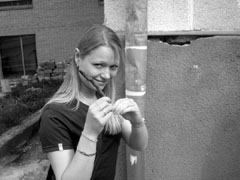 Clare and her stick. Simple things. 